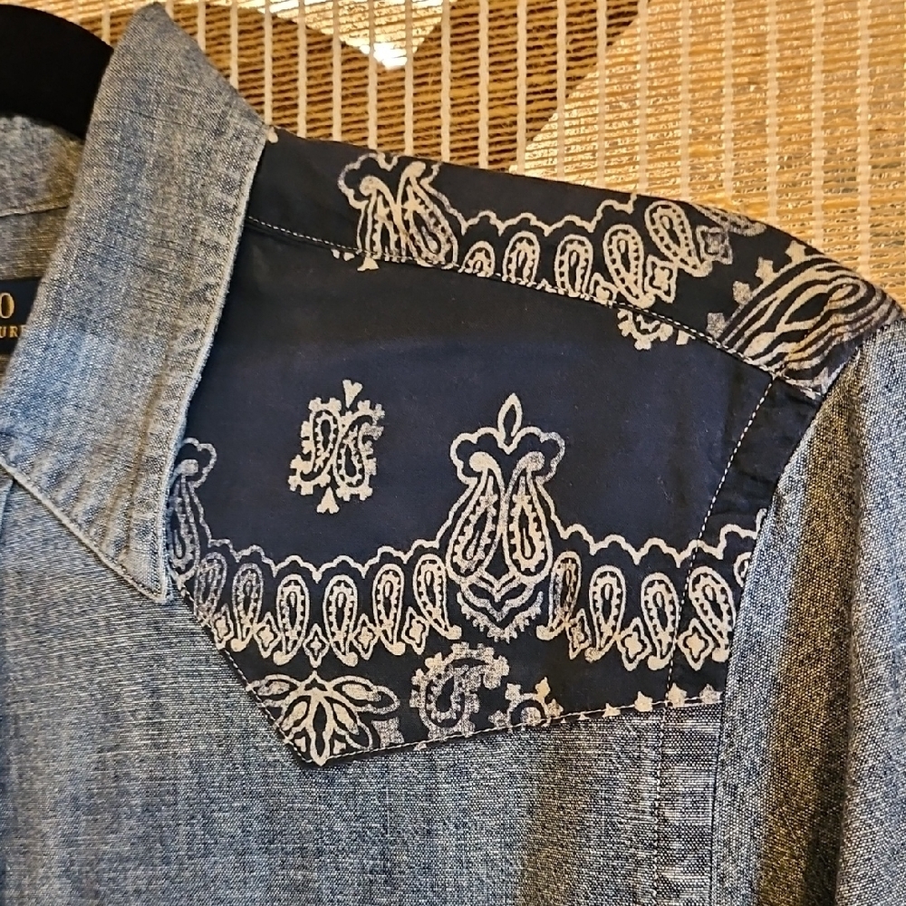 Polo by Ralph Lauren Denim Shirt with Navy Accents - Picture 3 of 7